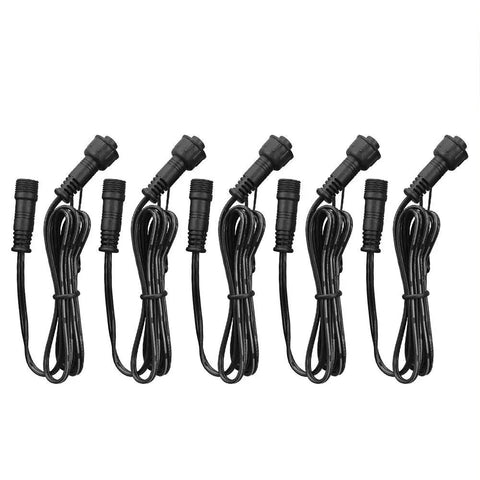 Heavy Duty Waterproof Extension Cord 3.3 Feet IP67 with six black cables and watertight plugs for outdoor use.