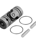 Versatile Universal Joint Shaft Coupling For DIY Steering And Motor Projects 16mm To 20mm Outer Diameter Steel Linkage Connector Flexible Angled Rod Joint For Inclined Axes Durable Mechanical Coupler, alloy steel with pins and O-rings