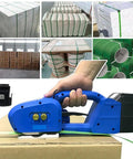 Heavy Duty Electric Strapping Machine With Automatic Tension, Welding And Cutting Functions For 9-16mm PP Pet Straps in use, securing packages.