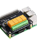 4 Channel Relay Module for Raspberry Pi High Voltage Switching Board Plug and Play Home Automation Add On installed on Pi