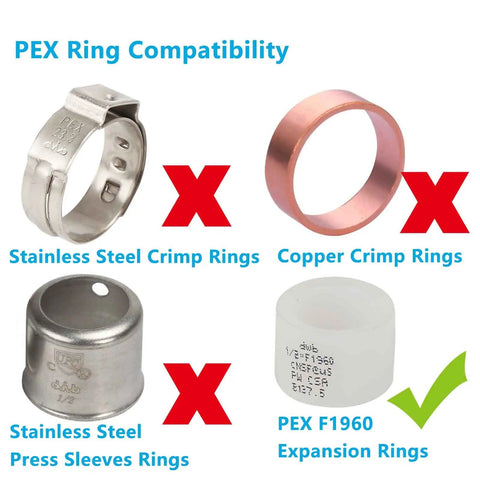 Compatibility of Half Inch Pex A Brass Tee Fitting Expansion Tee For Water Oil And Gas Systems with PEX F1960 rings