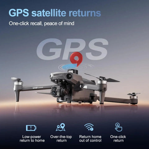 8K GPS Drone With 7.2 Inch Touch Screen Remote, 3 Axis Gimbal With EIS Anti Shake in flight with GPS satellite return feature.