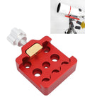 Aluminum Dovetail Clamp Saddle Mount For Telescopes And Cameras, red heavy duty tripod adapter with dual connection shown