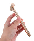 T Shaped Wall Lamp Accessory Kit With M10 Threaded Hollow Iron Tube For Commercial Spaces And Offices, Go To Pro Grade Lighting Fixture Stem That Resists Deformation And Keeps A Sleek Look, rose gold threaded tube in hand