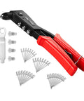Heavy Duty Pop Rivet Gun Kit Workhorse With 120 Pieces Rivets And 4 Interchangeable Heads, Pro Hand Riveter Tool Set