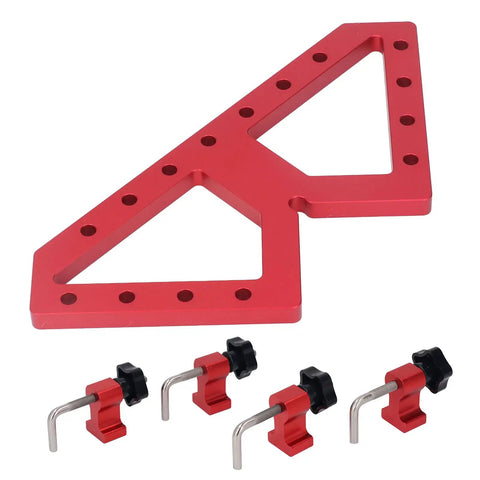 Adjustable Right Angle Woodworking Clamp For Precision Projects Lightweight Aluminum Alloy Fixture 0 To 90 Degree Clamping Angle Red Finish