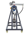 Commercial Grade Portable Electric Pipe Bender Powered By A Snappy 750W Motor And Three Heavy Duty Dies For Nailing Clean 180 Degree Bends On Various Metal Tubing side view with hydraulic pump.
