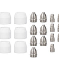 20Pack Plasma Cutter Torch Consumables Kit With Stainless Steel Electrode Nozzles And Ceramic Wear Resistant Tips for heavy-duty cutting