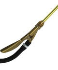 Adjustable brass nozzle and handle of 1-Gallon Tri-Poxy Steel Sprayer With Wide Mouth Opening, adjustable for stream or mist.