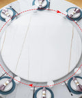 Built Tough 23 Inch Marble Lazy Susan With Butter Smooth 360 Degree Swivel Action And Rock Solid Nonslip Base on a round dining table.
