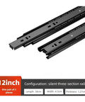 Heavy Duty Undermount Drawer Slides For Kitchen Cabinets With Soft Close Push To Open Design Crafted From Cold Rolled Steel For A Silky Smooth Slide Zero Hassle Mount And Badass Grip Built To Outlast, showing 12-inch black rail pair.