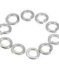 O Ring Assortment Kit 100 Pcs M3 304 Stainless Steel Split Lock Washers arranged in circle on white background.