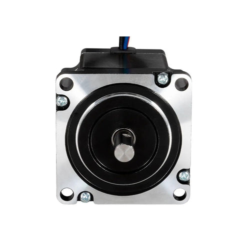 Front view of NEMA 23 Stepper Motor 1.3N.m Torque, 4A 2 Phase 4 Wire, 57x57mm Frame, 55mm Body, 8mm Dual Shaft, Beast Torque For CNC And 3D Printer Drives, Precise 1.8 Degree Step