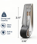 Heavy Duty Bottom Guide Roller Wheel For Barn And Closet Doors Quiet Soft Rubber Caster With Solid Alloy Steel Core, 3.11in.