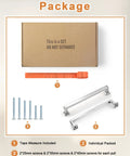 Five Pack Polished Chrome Cabinet Pulls 5 Inch Center To Center Dresser Drawer Handles set with screws and tape measure.