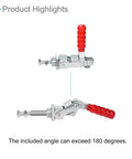 Heavy Duty Pro Grade Toggle Clamp 300 Lb Holding Capacity With Push Pull Quick Release Down Action And 180 Degree Handle Opening