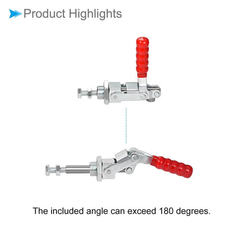Heavy Duty Pro Grade Toggle Clamp 300 Lb Holding Capacity With Push Pull Quick Release Down Action And 180 Degree Handle Opening