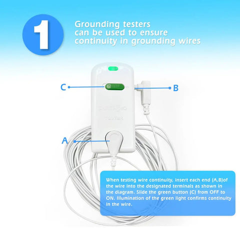 Grounding Continuity Tester Kit With 15 Foot Grounding Cord No Battery Needed Easy DIY Ready Home Test For Grounding Sheets Pillowcases