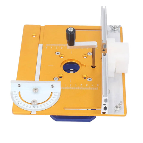 Heavy Duty Aluminum Router Lift Base With Precision Inverted Adjustment For Wood Milling And Diy Projects, top view with adjustment controls.