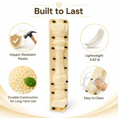 Front view of a Column Balustrade Mold for Concrete and Plaster DIY Garden and Patio, showing impact-resistant plastic form.
