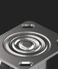 Heavy Duty Swivel Caster Wheels 3 Inch Rubber Rolling Set Roll Smooth With Quiet Brakes metal mounting plate with circular surface detail.