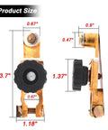 Beefy Top Post Battery Disconnect Switch 12V 125A Quick Disconnect For Cars Trucks Marine RV And Electrical Equipment Brass Construction Black Durable, front and side view with dimensions highlighted