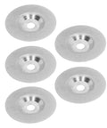 Ycauty 5 Pack Of 4 Inch Diamond Abrasive Discs For Premium Polishing And Deburring On Metal Wood Plastic With Tough Bowl Grinding Wheels That Last - set of five disks with 16mm holes.