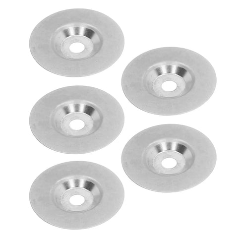 Ycauty 5 Pack Of 4 Inch Diamond Abrasive Discs For Premium Polishing And Deburring On Metal Wood Plastic With Tough Bowl Grinding Wheels That Last - set of five disks with 16mm holes.