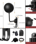 180 Degree Rotating Motorcycle Helmet Rack Wall Mount With 2 Hooks Beefy Steel Heavy Duty Hanger for helmets and gear