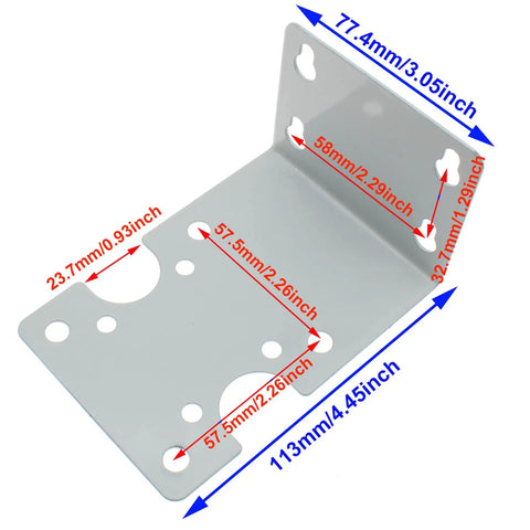 Heavy Duty Water Filter Housing Bracket For 10 Inch And 20 Inch Metal Mounting Frame with dimensions labeled
