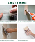 Heavy Duty Self Adhesive Fiberglass Mesh Drywall Joint Tape 1.97 Inch By 180 Feet For Wall Crack Repairs Seam Patches And Spackle Projects Built Tough For Long Lasting Smooth Walls, applied to drywall seams