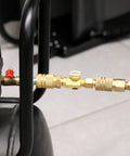 Five Pack Brass In Line Air Flow Regulator Valve For Air Compressors One Quarter NPT Male To One Quarter NPT Female connected to compressor