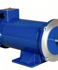 Top Tier Universal 1/4HP DC Motor 12 Volt 1750 RPM TEFC 56C Frame industrial motor with blue casing and metal end plate.