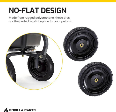 Four Pack 13 Inch No Flat Replacement Tires For Lawn Wagons And Hand Trucks, Solid Polyurethane, 300 Lb Capacity Each