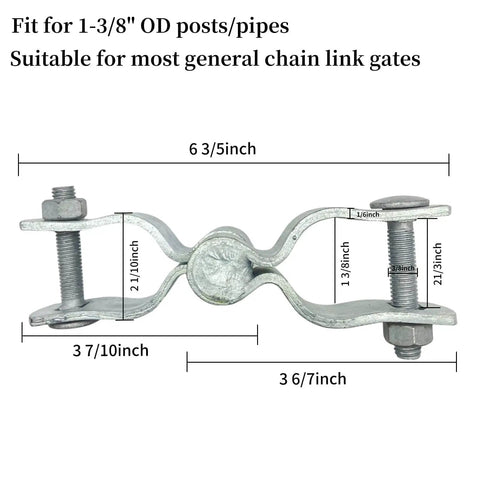 Heavy Duty 1 3/8 Inch Chain Link Fence Gate Post Hinge Set Built Tough Galvanized Carbon Steel 4 Pack For 32mm Pipe Panels Male And Female Hinges Max Load 220 Lb Fits 1 3/8 Inch Posts Easy Install