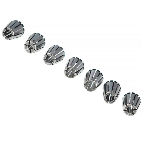 7Pcs ER11 Spring Collet Set For CNC Milling Lathe Tools And Engraving Machines, One Sixteenth To One Quarter Inch Range, Carbon Steel