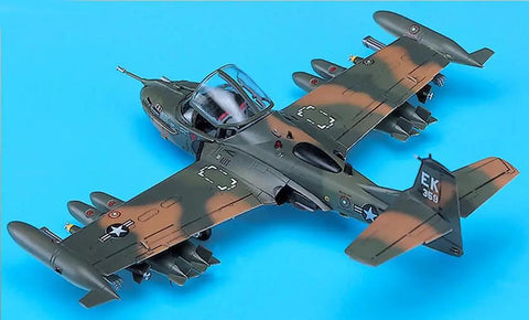 1/72 Scale A-37B Dragonfly Model Kit For Hobbyists showing top view of detailed wing and fuselage assembly with realistic cockpit