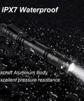 Pocket Size LED Pen Light Flashlight 10 Pack Q5 LED Mini Clip Lights waterproof showing light beam and clip
