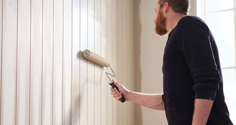 DIY painter using roller on wall with 2 Gallon Metal Paint Grid Pack Of 24 For DIY Painters Expanded Wire With Reinforced Edges Flat Design
