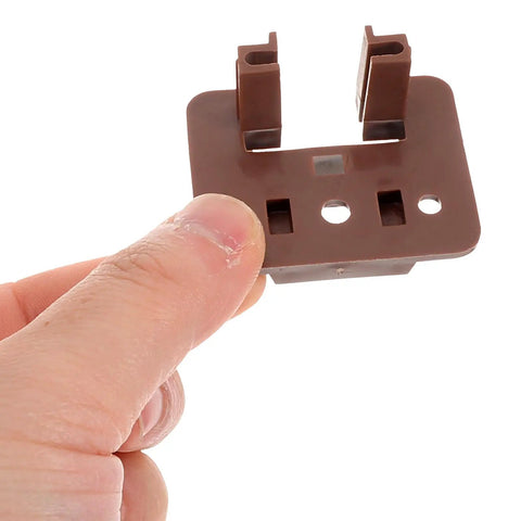 Close-up of brown plastic guide from 5 Sets Drawer Slide Replacement Kit With Rollers For Dresser Drawers, Smooth Glide Center Mount