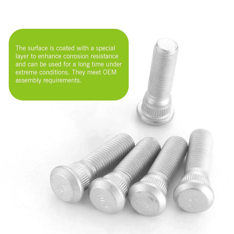 Built Tough Steel Wheel Studs M12x15 Thread Five Piece Extended Hub Screws For Chevy Toyota Lexus Replacement Parts In Matte Silver Finish