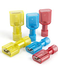 Nylon Spade Electrical Connectors Kit 60 Pieces Heavy Duty Copper Crimp Terminals For Car Audio Marine House Projects Anti Corrosion Visual Inspection Translucent Shells Easy Wire Work Fix, 6 connectors