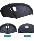Front and back view of handheld inflatable surf wing for windsurfing and kitesurfing, lightweight foil wing gear, nylon build.