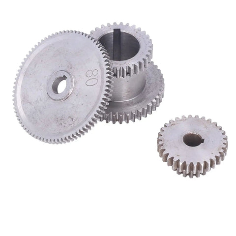 Boss Grade Mini Lathe Gear Set For CJ0618, Metal Replacement Gears Kit In Multiple Sizes, Rustproof HT250 Gray Iron close-up