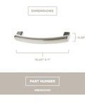 Stainless Steel Door Handle OEM Authorized Replacement Part For Appliances Compatible With WB15X21101 Models with dimensions.