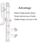 Clear Plastic Blind Clips For Valance 2 Inch Hidden Channel Window Treatments Dead Simple Snap Fit For Horizontal Wood Blinds 10 Piece Replacement Kit showing sturdy design and clear material.
