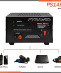 Front view of Beefy 12 Amp Linear Regulated Benchtop Power Supply with 12V DC output, compatible with radios and electronics.