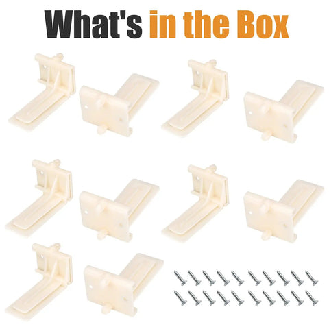 Set of 10 Heavy Duty Undermount Drawer Slide Rear Mounting Brackets Plastic Back Plate Replacement for Face Frame Kitchen Cabinets.