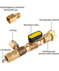Valve Core Remover And Installer Tool Set For HVAC Systems With Dual Size SAE 1/4 And 5/16 Ports and hex bit adapter