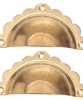 Vintage Gold Semi Circle Cabinet Door Pulls 2 Pack, Retro Cupboard And Wardrobe Drawer Handles for Kitchen Cabinets, metal hardware